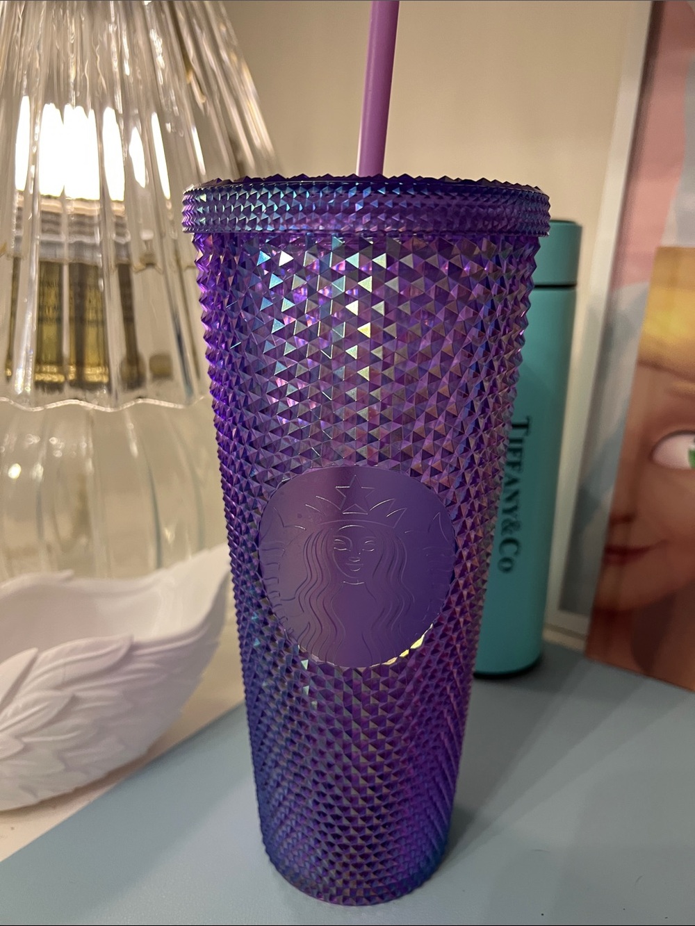 Starbucks Iridescent Purple Studded Reusable Tumbler with Straw